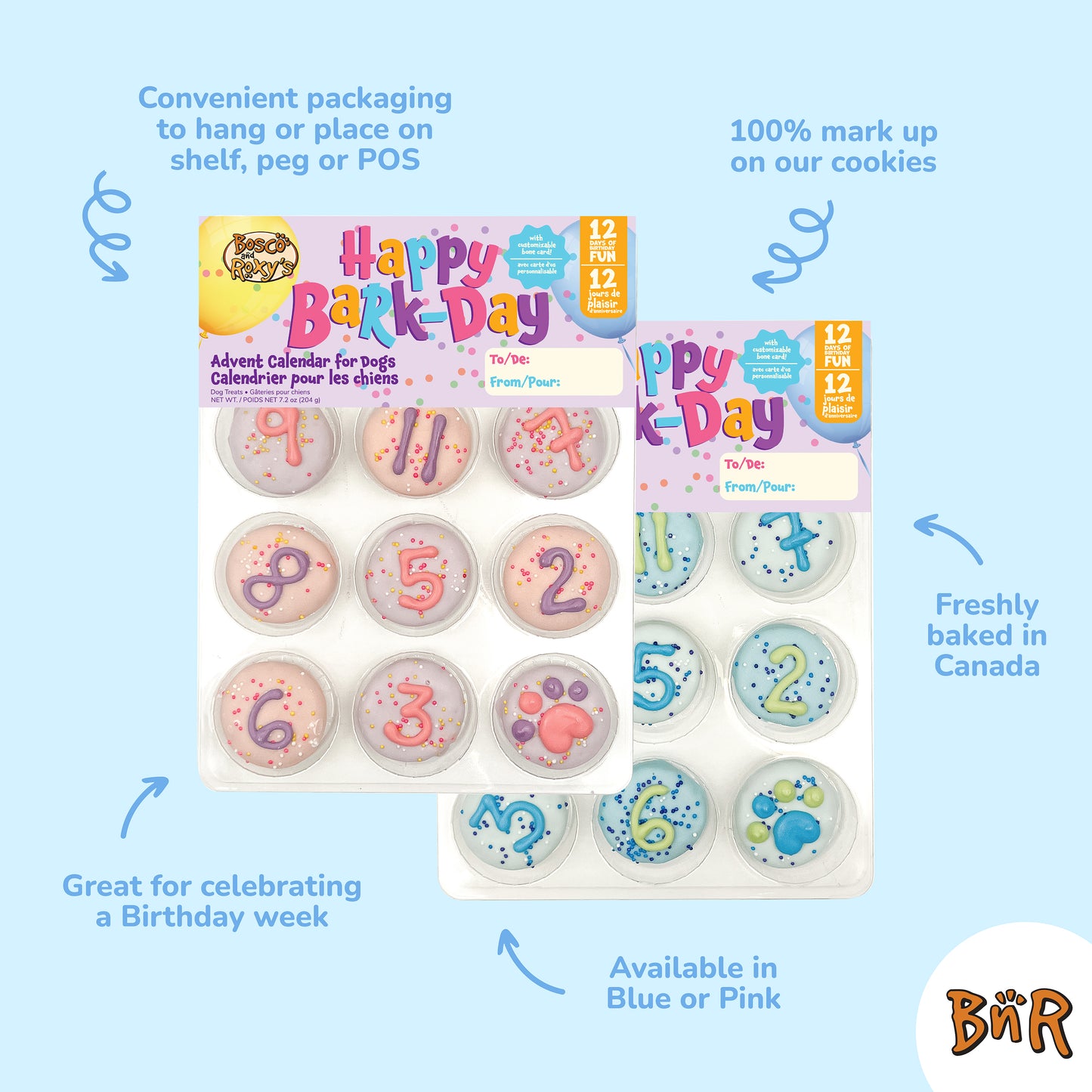Happy Barkday 12 Day Advent Calendar - Pink | Birthday