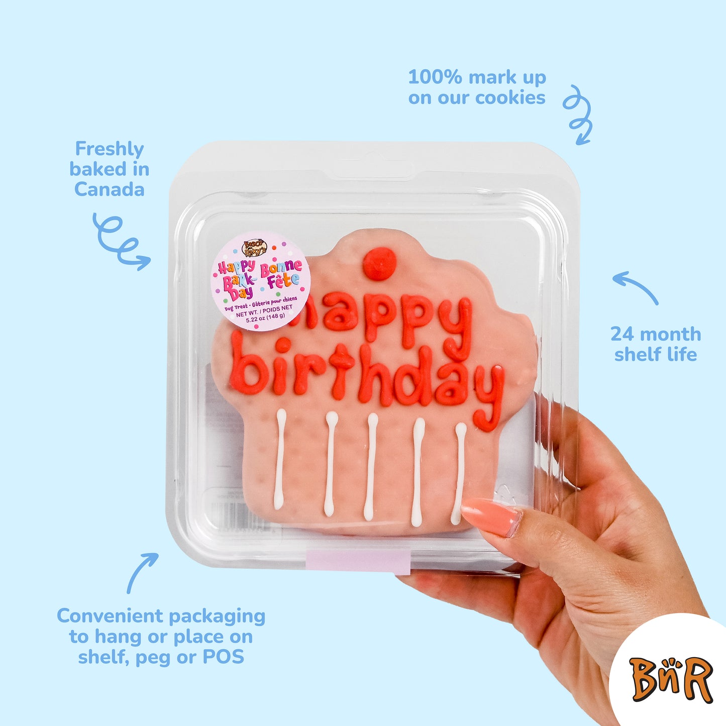 Prepackaged Giant Pink Happy Birthday Cupcake | Birthday