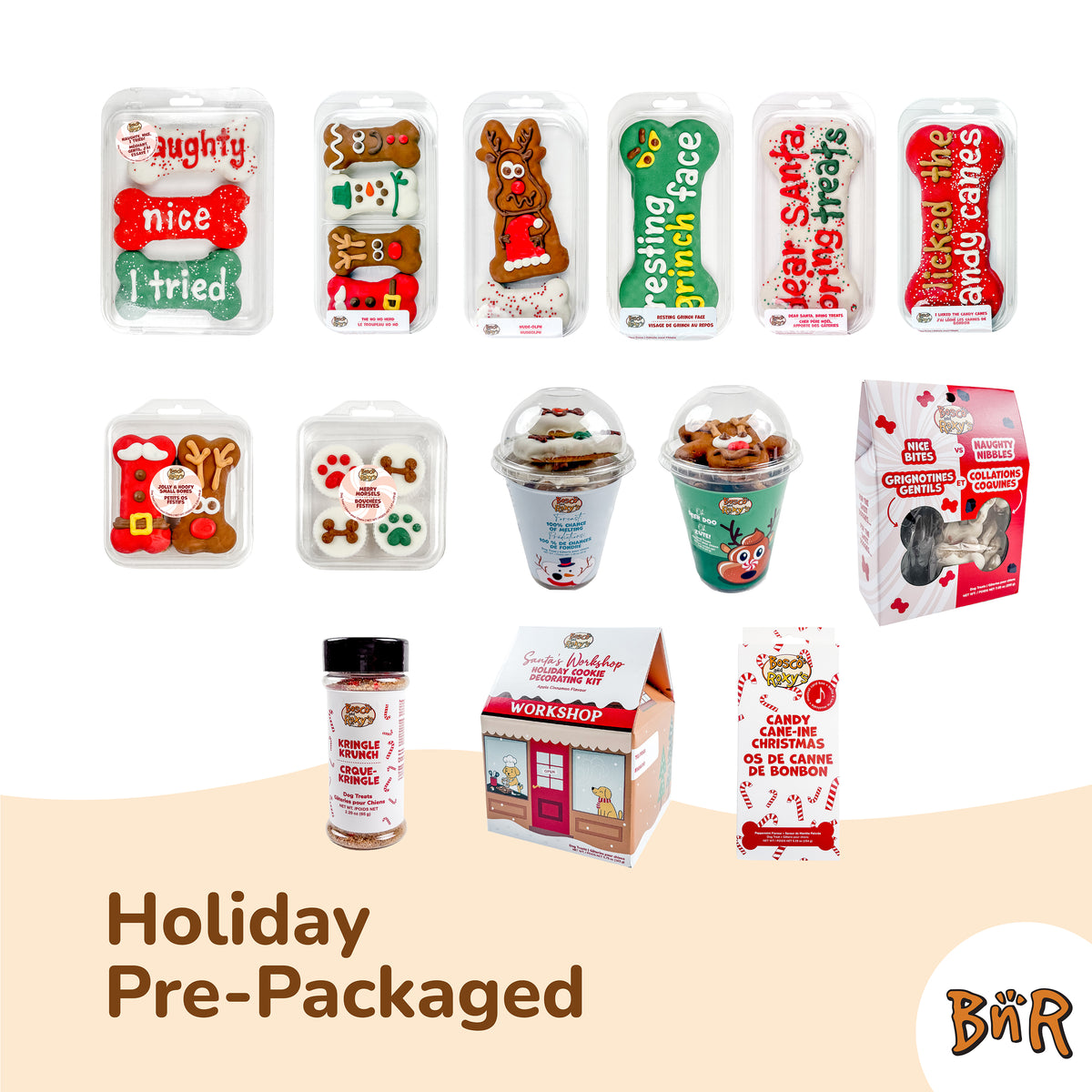 I Licked The Candy Canes Large Bone | Christmas Pre-Packaged