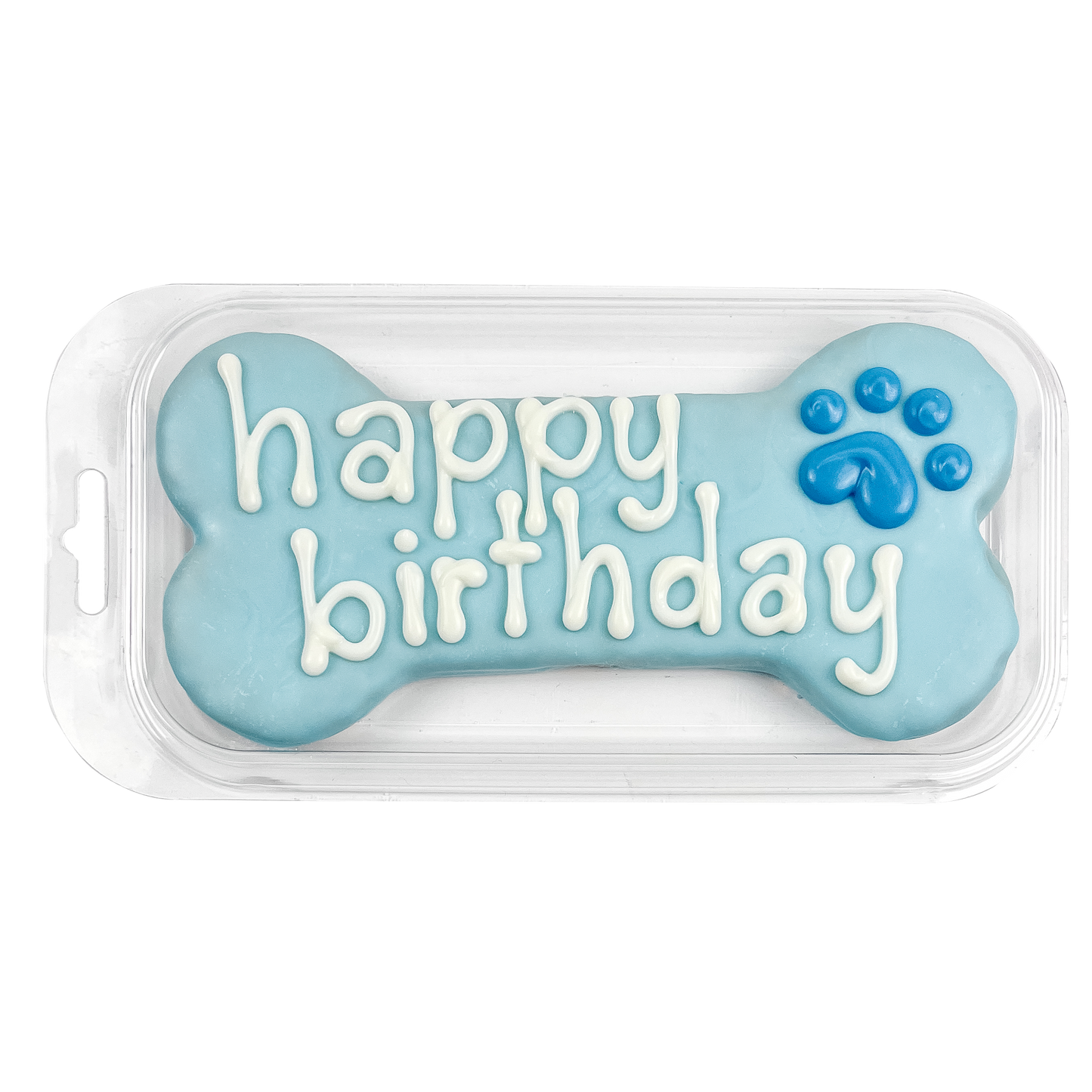 Prepackaged Large Blue Happy Birthday Bone | Birthday