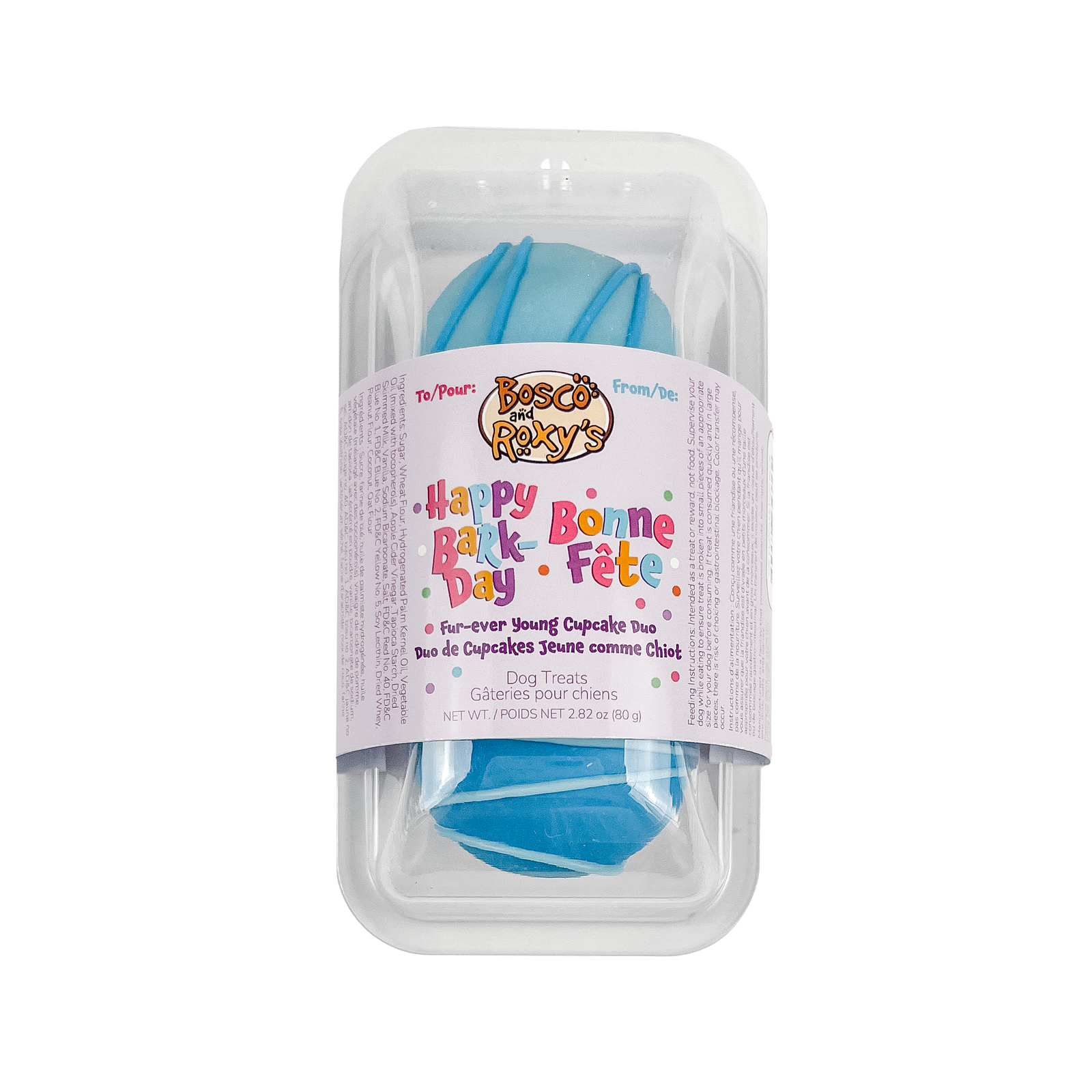 Prepackaged Fur-Ever Young Blue Cupcake Duo | Birthday