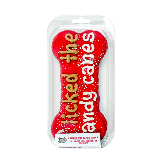 I Licked The Candy Canes Large Bone | Christmas Pre-Packaged