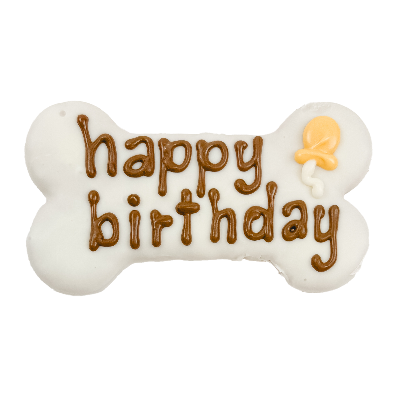 White Happy Birthday Bone | Natural Birthday