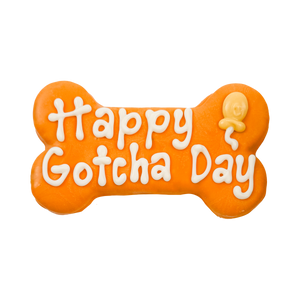 Orange Happy Gotcha Day Bone | Natural Birthday